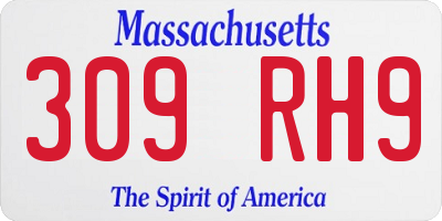 MA license plate 309RH9