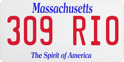 MA license plate 309RI0