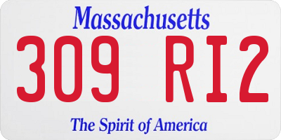 MA license plate 309RI2