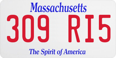 MA license plate 309RI5