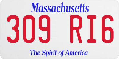 MA license plate 309RI6