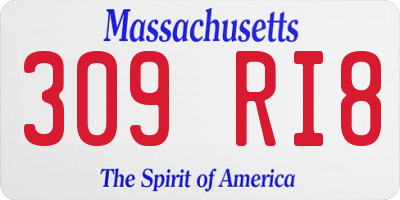 MA license plate 309RI8