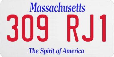 MA license plate 309RJ1