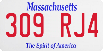 MA license plate 309RJ4