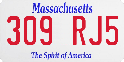 MA license plate 309RJ5