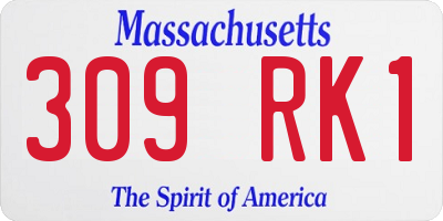 MA license plate 309RK1