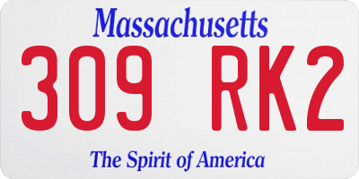 MA license plate 309RK2