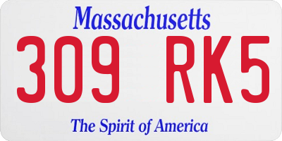 MA license plate 309RK5