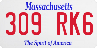 MA license plate 309RK6