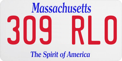 MA license plate 309RL0