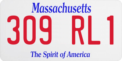 MA license plate 309RL1