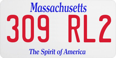 MA license plate 309RL2