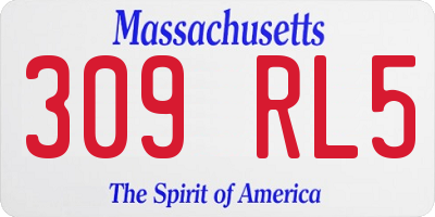 MA license plate 309RL5