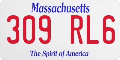 MA license plate 309RL6