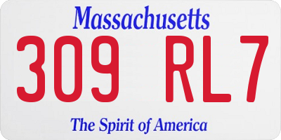 MA license plate 309RL7