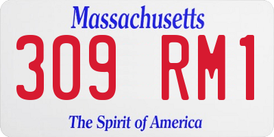MA license plate 309RM1