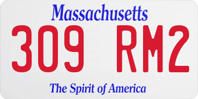MA license plate 309RM2