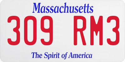 MA license plate 309RM3