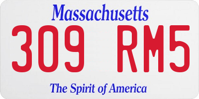 MA license plate 309RM5