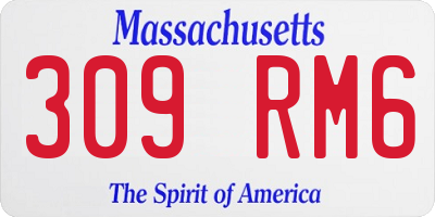 MA license plate 309RM6