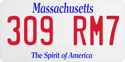 MA license plate 309RM7