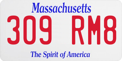 MA license plate 309RM8