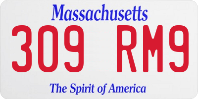 MA license plate 309RM9