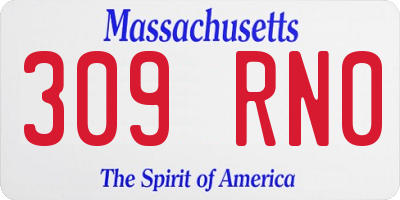 MA license plate 309RN0