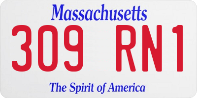 MA license plate 309RN1