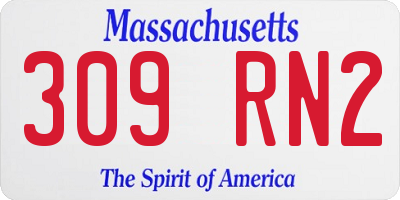 MA license plate 309RN2