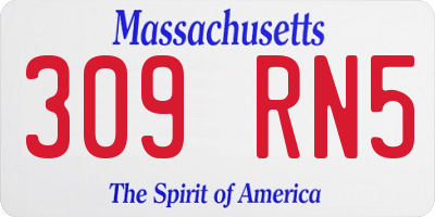 MA license plate 309RN5