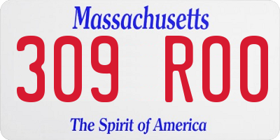 MA license plate 309RO0