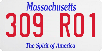 MA license plate 309RO1