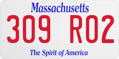 MA license plate 309RO2