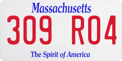 MA license plate 309RO4