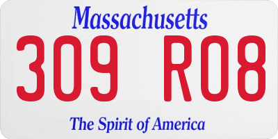 MA license plate 309RO8