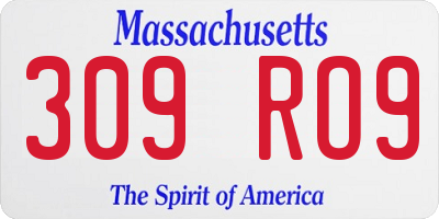 MA license plate 309RO9
