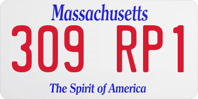 MA license plate 309RP1