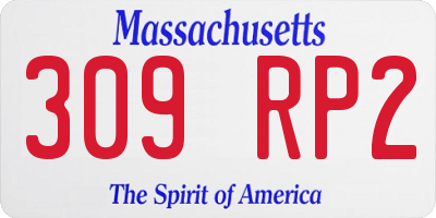 MA license plate 309RP2