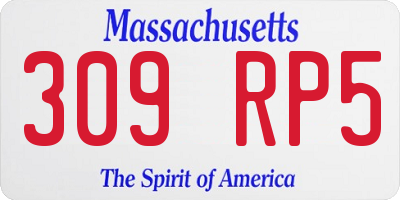 MA license plate 309RP5