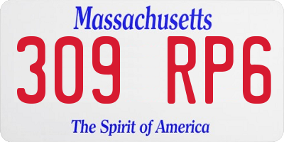 MA license plate 309RP6