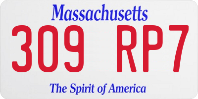 MA license plate 309RP7