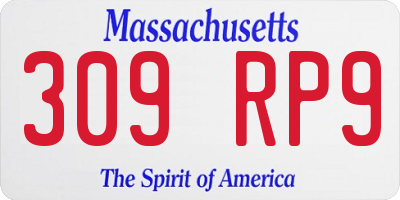 MA license plate 309RP9