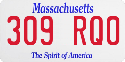 MA license plate 309RQ0