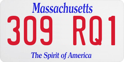 MA license plate 309RQ1