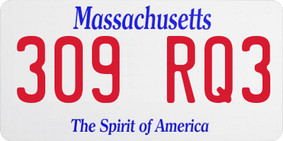 MA license plate 309RQ3