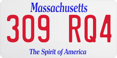 MA license plate 309RQ4
