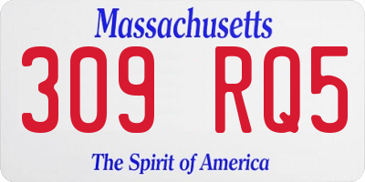 MA license plate 309RQ5