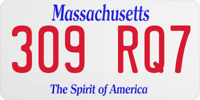 MA license plate 309RQ7