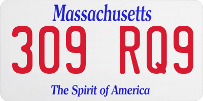 MA license plate 309RQ9